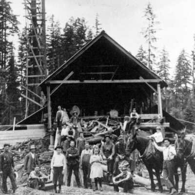 Nelson & jarl Sawmill, near Sandy, 1910.: Copyright: Clackamas County Historical Society; Origsize: 4x6; Origformat: Print-Photographic