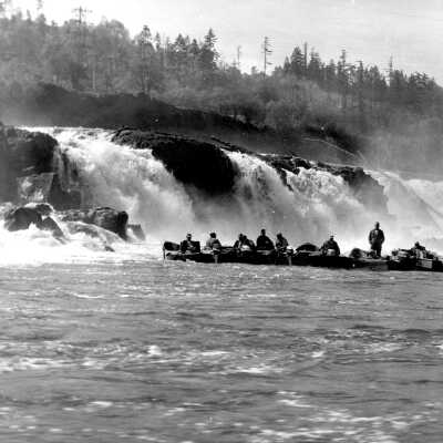 Fishing at Willamette Falls.