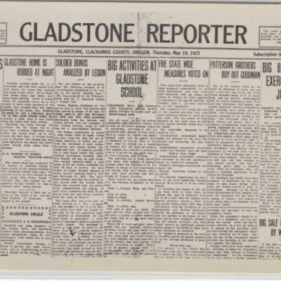 Gladstone Reporter Newspaper 1921 Photo