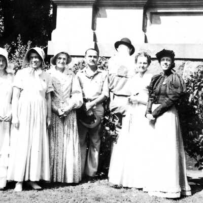 Territorial Days, 1935. Staff at Clackamas County Credit Bureau.: Copyright: Clackamas County Historical Society; Origsize: 3x4; Origformat: Print-Photographic
