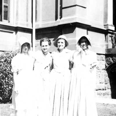 Territorial Days, 1935. Staff at Clackamas County Credit Bureau.: Copyright: Clackamas County Historical Society; Origsize: 3x4; Origformat: Print-Photographic