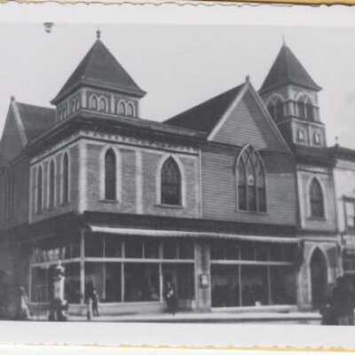 The Methodist Episcopal Church, above, with Retail Space below at 7th and Main Street - 1912 - Oregon City, Oregon