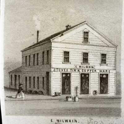 Oregon City 1858 - E. Milwain Hardware Store - Later Pope Building