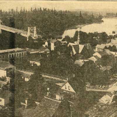 Scan of newspaper half-tone print off Oregon City from Bluff at 5th Street.: Origsize: 3" x 5"; Origformat: Print-Photographic