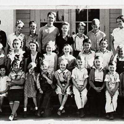 Carver School Students 1936 - 1st - 8th Grades - Carver, Oregon