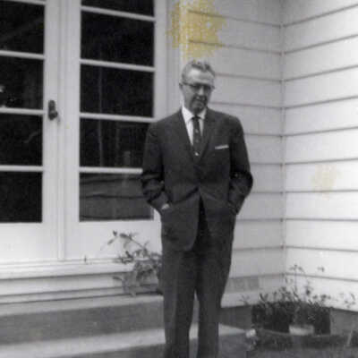 Joe Miller In suit, Aug 1961: Copyright: None; Origsize: 3" x 5"; Origformat: Print-Photographic