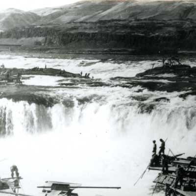 Celilo Falls Fishing by Native Americans
