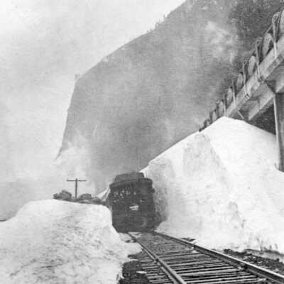1921 Snowstorm - Columbia River Gorge - Railroad