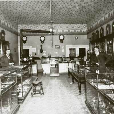 Gardner's Jewelry Store 1908 - Interior at 719 Main Street