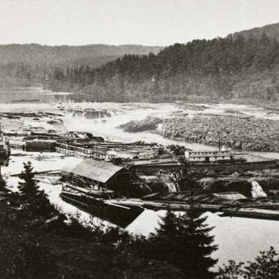Willamette Falls 1867 - Boat Basin and Dry Dock