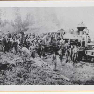 Willamette Valley Southern Railroad Work Train and Track Laying Crew - 1913