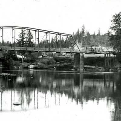 Bridge at Park Place over Clackamas River.: Origsize: 3" x 5"; Origformat: Print-Photographic