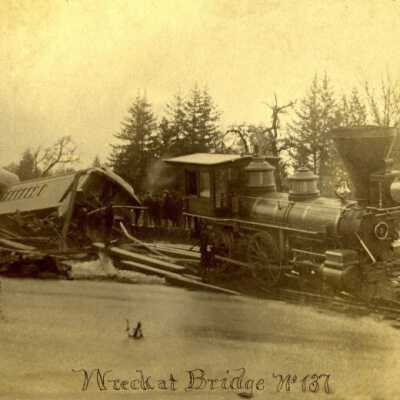 Train Wreck - Salem, Oregon - 1885