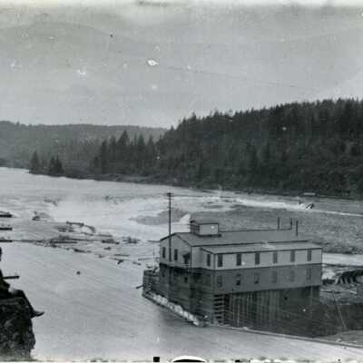 Willamette Falls 1880s - Boat Basin and Station A from the Oregon City Bluff