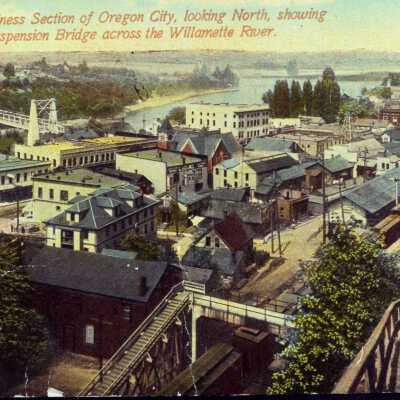 Oregon City from the Bluff at 5th Street Steps.