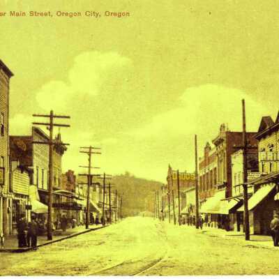 Upper Main Street, Oregon City from 6th and Main to the Falls.1907