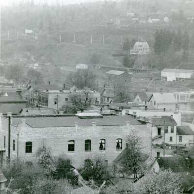 Oregon City from Bluff, Showing the Weinhard Building