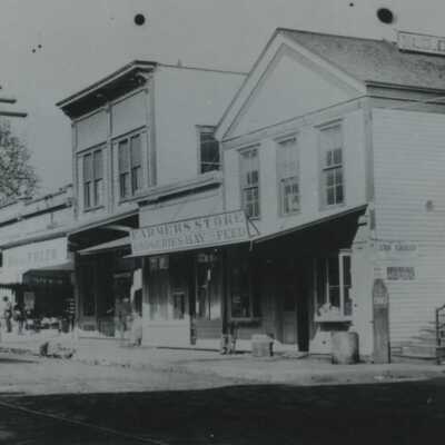 Oregon City 1899 - E. G. Caufield Farmer's Store - SW Corner of 8th and Main Street