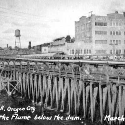 Hawley Paper Mill, Pulpwood Flume, 1933.
