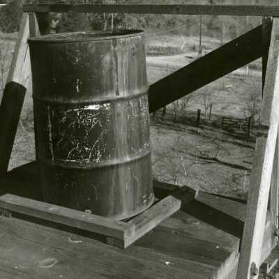 Water Barrell on Trestle between 11th and 15th Streets, 1960s.: Origformat: Print-Photographic