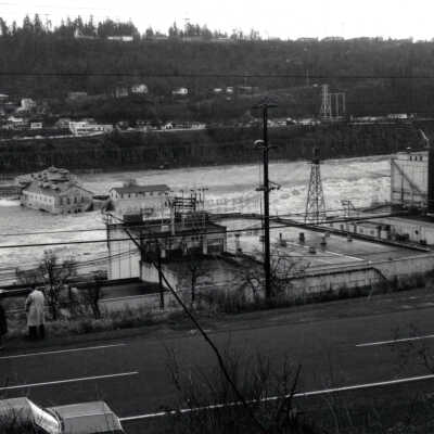 1964 Flood - Willamette Falls - Falls View - Oregon City From West Linn