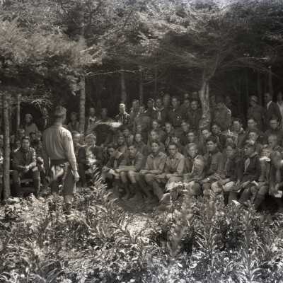 Soderberg Lead Church Service at Boy Scout Camp Merriwether, Oregon - Negative