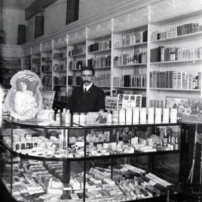 Jones and Howell Drug Store, 1908: Copyright: None; Origsize: 5"x7"; Origformat: Print-Photographic