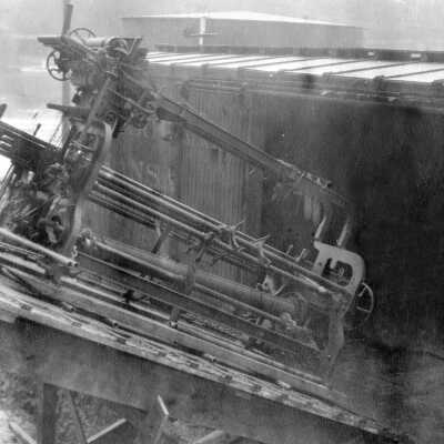 Oregon City Woolen Mill construction, 1917: Copyright: Clackamas County Historical Society; Origsize: 3x5; Origformat: Print-Photographic