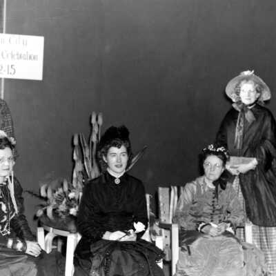 Oregon City Territorial Days 1944 - Four Women and one Man in Costume