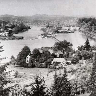 Canemah 1904 - Willamette Falls, Boat Basin and Oregon City 1904