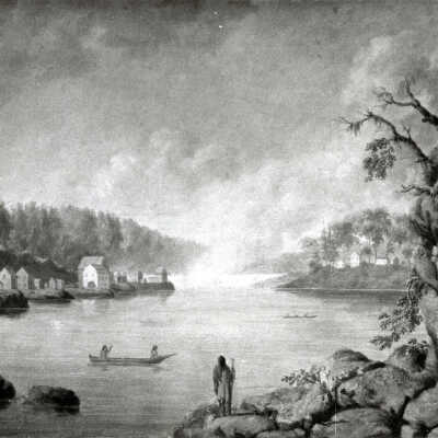 Oregon City and Willamette Falls Painting by Paul Kane 1847