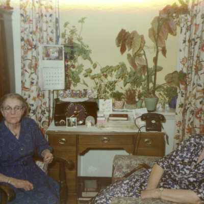 Mertie Stevens with unknown friend 1954