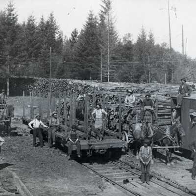 Willamette Falls Railroad Wood Yard 1900