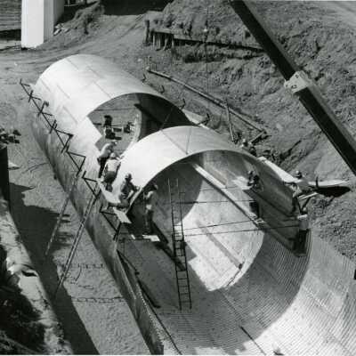 Installing Drain, #5, 1969: Origformat: Print-Photographic