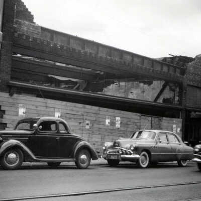 Penny Building After Fire, Oregon City, July 1950.: Copyright: Clackamas County Historical Society; Origformat: Print-Photographic
