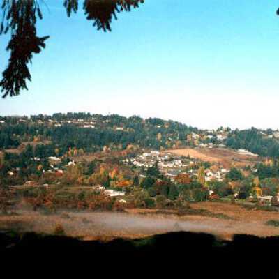 Overlook looking South over Happy Valley School. 1980s.: Copyright: Clackamas County Historical Society; Origformat: Other