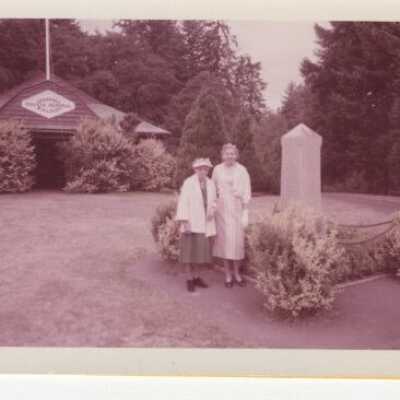 Mertie Stevens at Champoeg Park 1950