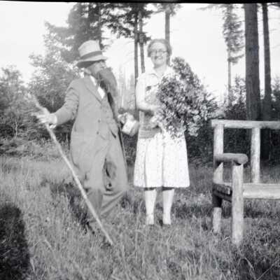 Cis Pratt and Leonard Charman on Adams Ranch.