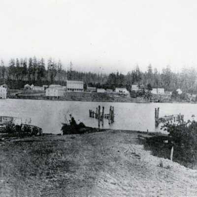 Milwaukie Viewed from West Side of Willamette River. 1852.: Copyright: None; Origsize: 8" x 10"; Origformat: Print-Photographic