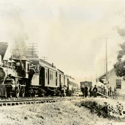 Southern Pacific Steam Locomotive near Oregon City Freight Station 1898