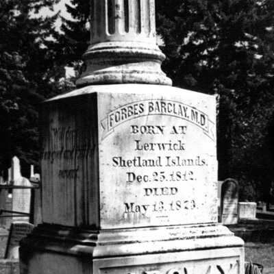 Oregon City - Dr. Forbes Barclay Grave Marker - Mountain View Cemetery
