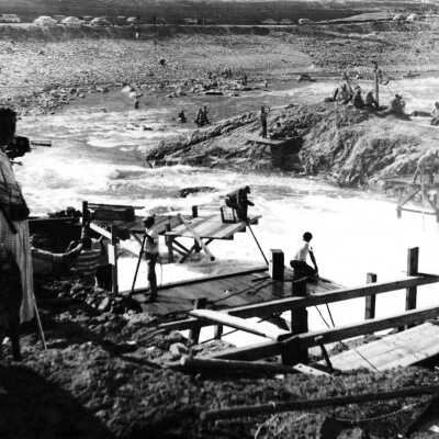 Celilio Falls 1940 - 1955 - Native Americans Fishing On the Columbia River, near The Dalles, Oregon