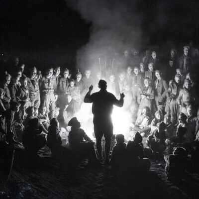 Boy Scout Camp Merriwether, Oregon - Camp Fire - Negative