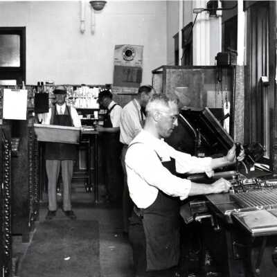 Newspaper Printshop: Copyright: None; Origsize: 8"x10"; Origformat: Print-Photographic