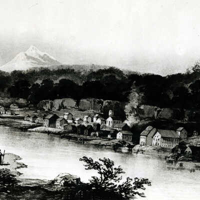 Oregon City 1846 - Painting by Sir Henry Warre