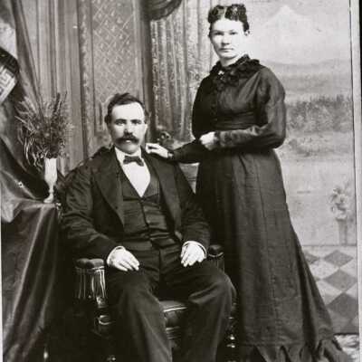 Wedding Photo of William and Harriet Lewthwaite.