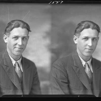 Photograph of a man for Darrold Schoenborn - March 1930 - Negative