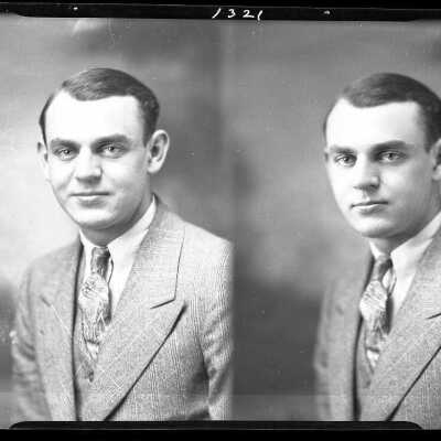 Photograph of a man for John Adrian - December 1929 - Negative