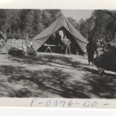 Fort Lewis - Men in Front of Large Tent