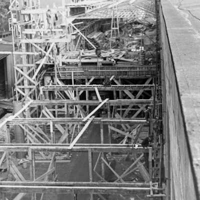 Crown-Zellerbach mill construction, West Linn, 1945.: Copyright: Clackamas County Historical Society; Origsize: 3x5; Origformat: Print-Photographic